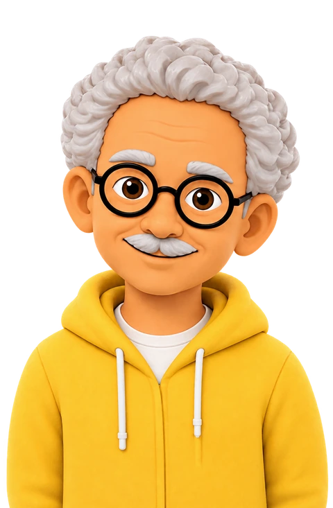 Prof. Feny, your friendly personal teacher in a yellow hoodie